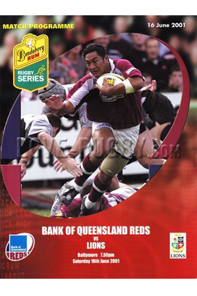 2001 Queensland Reds v British and Irish Lions  Rugby Programme